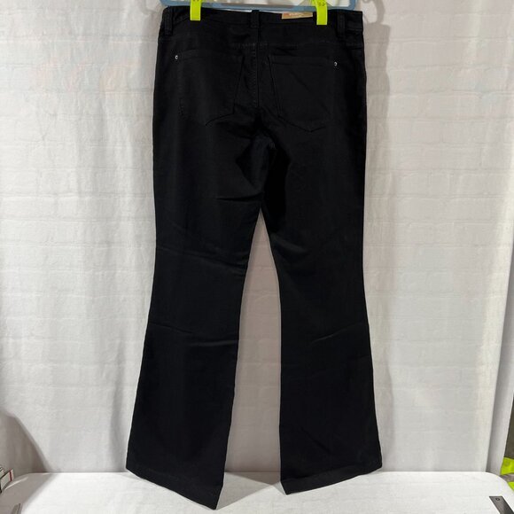 NWT Mossimo Black Flare Mid Waist & Curvy Hip Thigh Denim Jeans, Size 10, Fit 4 - Picture 3 of 6